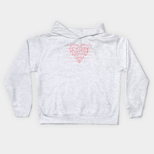 Heart Beat - Red Kids Hoodie by lldesigns